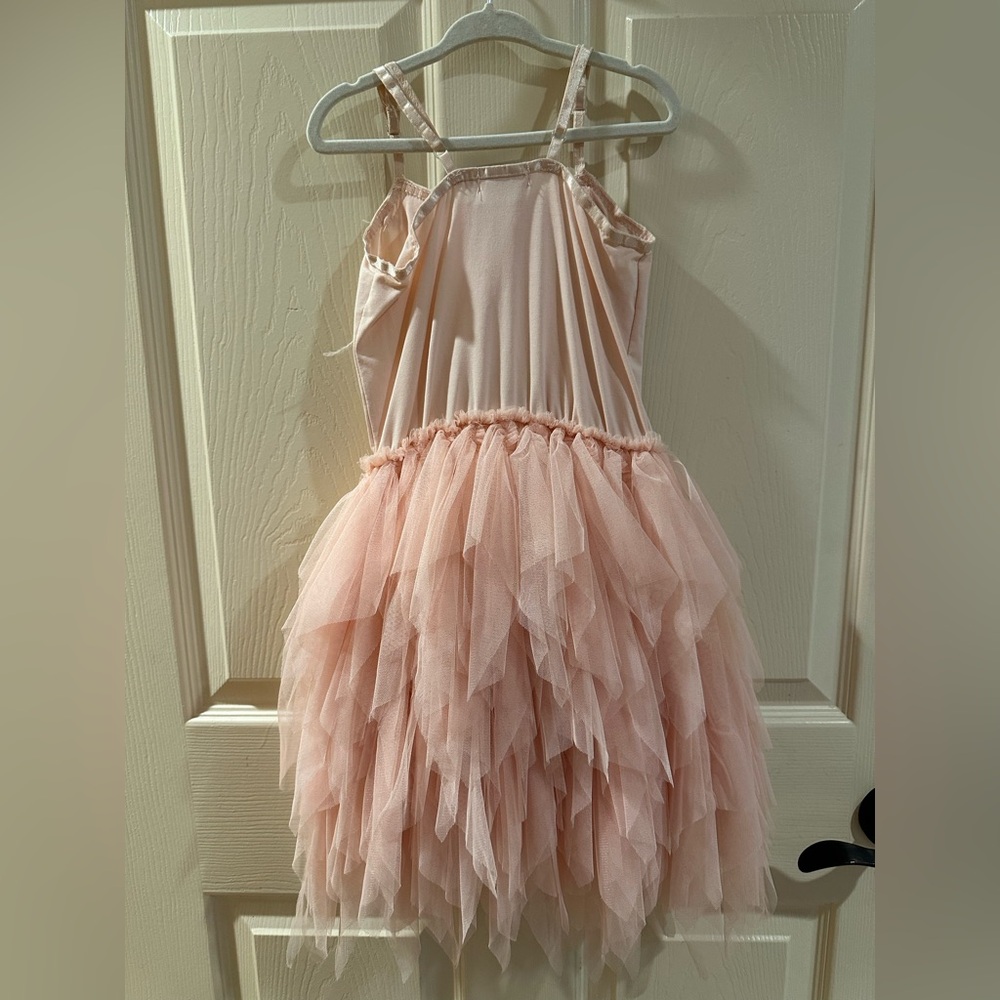 Charming Pink Feathered Kids Dance Costume - Picture 6 of 9